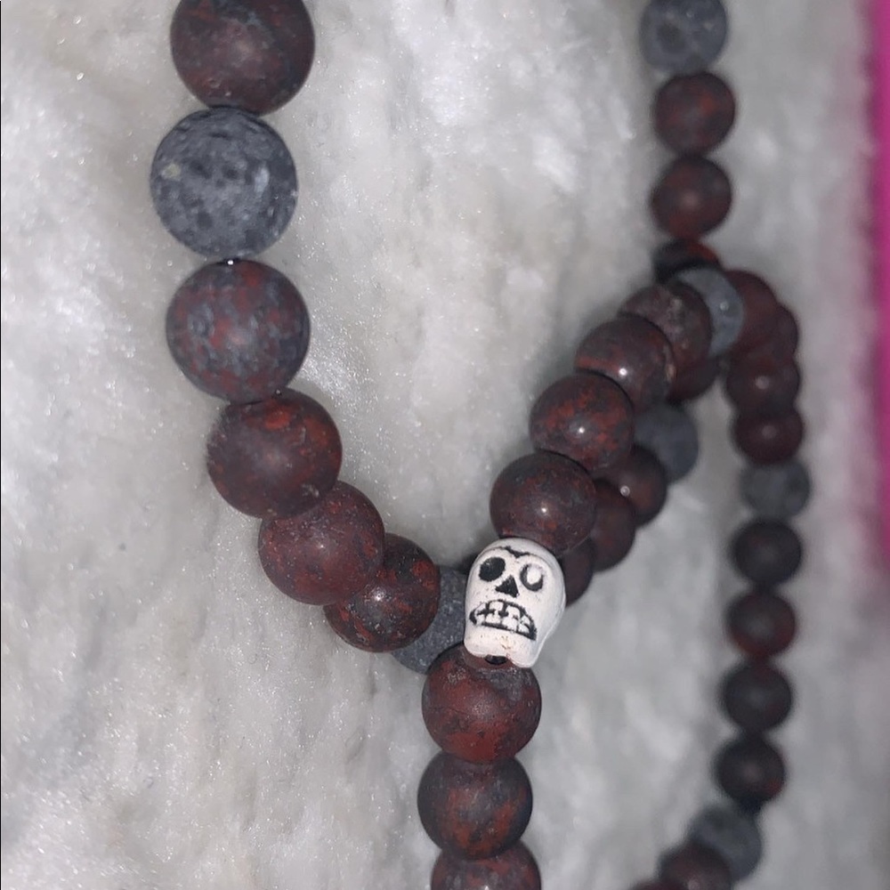 RED TIGER IRON & LAVA ROCKS BRACELETS